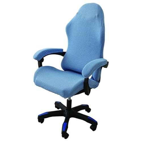 DAZSIAZ Dehnbarer Gaming-Stuhlbezug, Bürostuhlbezug mit Armlehne, Kratzfester Bürostuhlbezug, Rutschfester, Elastischer Drehsesselbezug(Blue,L) von DAZSIAZ