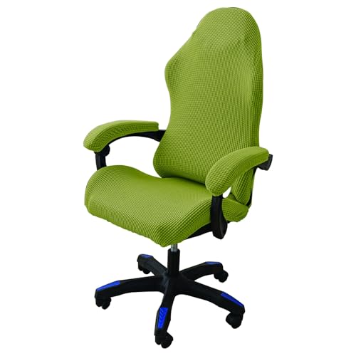 DAZSIAZ Dehnbarer Gaming-Stuhlbezug, Bürostuhlbezug mit Armlehne, Kratzfester Bürostuhlbezug, Rutschfester, Elastischer Drehsesselbezug(Matcha Green,L) von DAZSIAZ