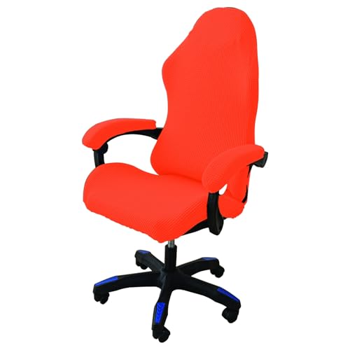 DAZSIAZ Dehnbarer Gaming-Stuhlbezug, Bürostuhlbezug mit Armlehne, Kratzfester Bürostuhlbezug, Rutschfester, Elastischer Drehsesselbezug(Orange,L) von DAZSIAZ