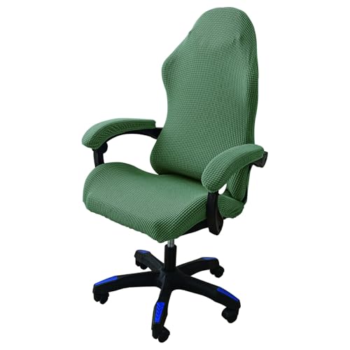 DAZSIAZ Dehnbarer Gaming-Stuhlbezug, Bürostuhlbezug mit Armlehne, Kratzfester Bürostuhlbezug, Rutschfester, Elastischer Drehsesselbezug(Pine Green,L) von DAZSIAZ