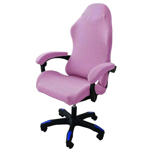 DAZSIAZ Dehnbarer Gaming-Stuhlbezug, Bürostuhlbezug mit Armlehne, Kratzfester Bürostuhlbezug, Rutschfester, Elastischer Drehsesselbezug(Pink,L) von DAZSIAZ