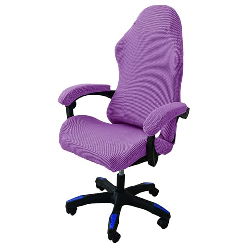 DAZSIAZ Dehnbarer Gaming-Stuhlbezug, Bürostuhlbezug mit Armlehne, Kratzfester Bürostuhlbezug, Rutschfester, Elastischer Drehsesselbezug(Purple,L) von DAZSIAZ