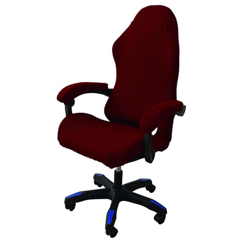 DAZSIAZ Dehnbarer Gaming-Stuhlbezug, Bürostuhlbezug mit Armlehne, Kratzfester Bürostuhlbezug, Rutschfester, Elastischer Drehsesselbezug(Red,L) von DAZSIAZ