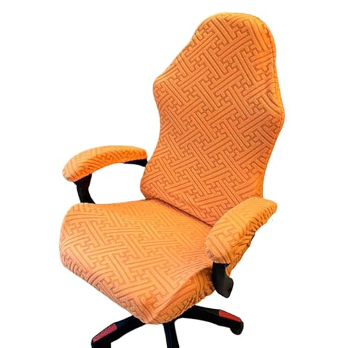 DAZSIAZ Elastischer Gaming-Stuhlbezug aus Polyester, Ergonomischer, Drehbarer Büro-Computer-Sesselbezug, Weicher, Waschbarer und Kratzfester Stuhlbezug(Orange,One Size) von DAZSIAZ