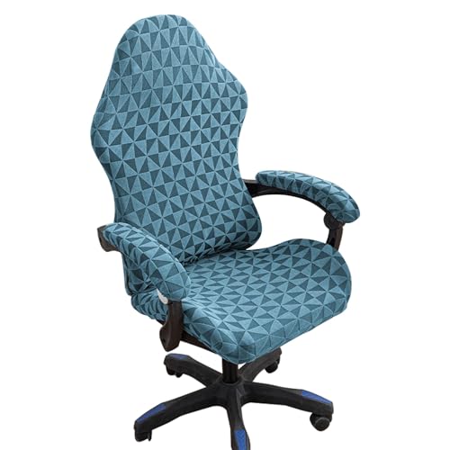 DAZSIAZ Gaming-Stuhlbezug mit Armlehne, Kratzfester, Wasserdichter, Weicher, Abnehmbarer Gaming-Sitzbezug mit Reißverschluss, Für Ergonomische Büro-Drehsessel(Blue,One Size) von DAZSIAZ