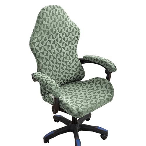 DAZSIAZ Gaming-Stuhlbezug mit Armlehne, Kratzfester, Wasserdichter, Weicher, Abnehmbarer Gaming-Sitzbezug mit Reißverschluss, Für Ergonomische Büro-Drehsessel(Green,One Size) von DAZSIAZ