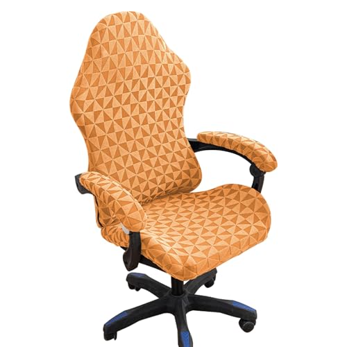 DAZSIAZ Gaming-Stuhlbezug mit Armlehne, Kratzfester, Wasserdichter, Weicher, Abnehmbarer Gaming-Sitzbezug mit Reißverschluss, Für Ergonomische Büro-Drehsessel(Orange,One Size) von DAZSIAZ