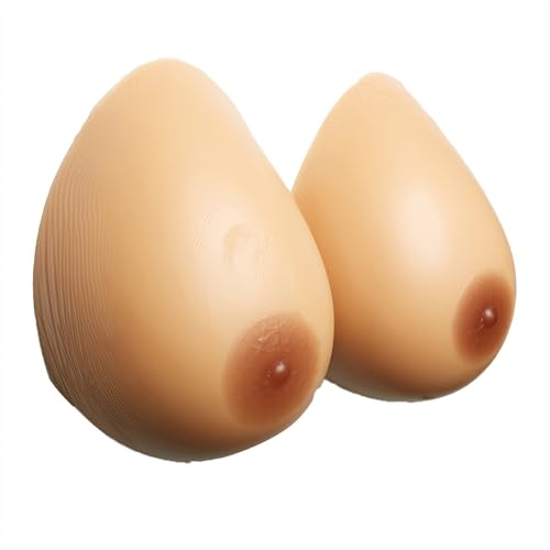 DAZULI Künstliche Brüste 1 Paar Silikonbrüste Selbstklebende Wassertropfenform Falsche Brüste Für Mastektomie Crossdresser Cosplay Drag Queen (Color : Brown (Non-Stick), Size : XS) von DAZULI