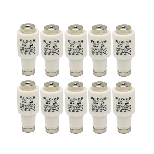 10 Stück RL625 R021 DII E27 Spiral-Keramik-Sicherungen für Kabel- und Leitungsschutz (32 A) von DAZZLEEX