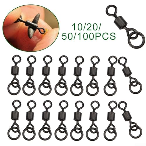 102050100 Stück für Chod-Ring-Wirbel in Größe 8, perfekt für Karpfenangler (20 Stück) von DAZZLEEX