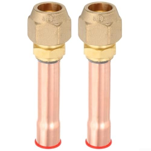 147,3 cm Messing-Flare-Rohrverschraubungs-Set, 2 Stück Flare-Anschlüsse mit Außengewinde und 45-Grad-Winkel, geeignet für HVAC und Kühlsystem-Kupferrohrverbindungen von DAZZLEEX