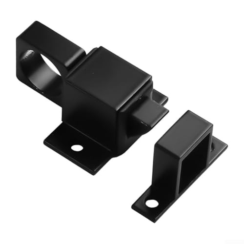 5 x Türriegel mit automatischer Verriegelung aus Aluminiumlegierung, Federmechanismus für Sicherheit (schwarz) von DAZZLEEX