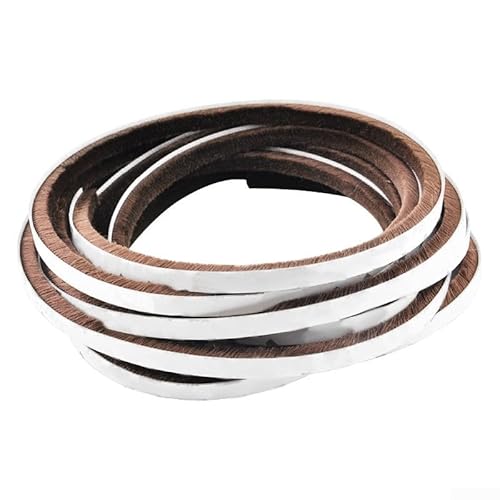 5M Zugluftstopper-Bürstenband, selbstklebende Türdichtung zur Isolierung und Geräuschreduzierung (9 mm x 15 mm braun) von DAZZLEEX