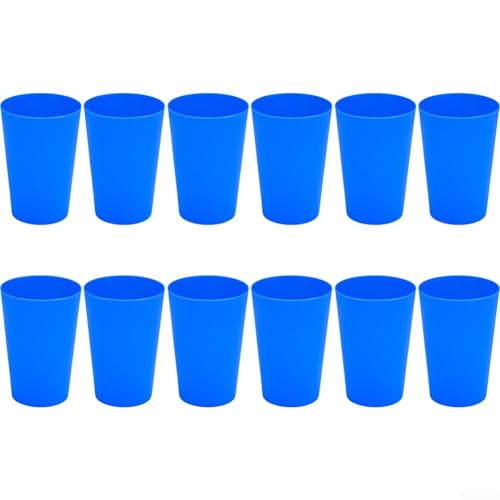 612 Stück leichte, stapelbare Kunststoffbecher, spülmaschinenfest, unzerbrechlich, aus ABS-Material, geeignet für den täglichen Gebrauch von Getränken (12 Stück blau) von DAZZLEEX