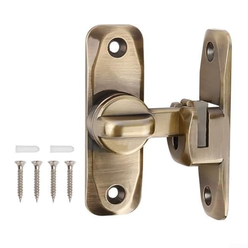 90180 Grad Sicherheits-Türriegel, perfekt für Scheune und Schiebetüren, robuste Metallkonstruktion mit verbesserten Sicherheitsfunktionen (1 Bronze) von DAZZLEEX