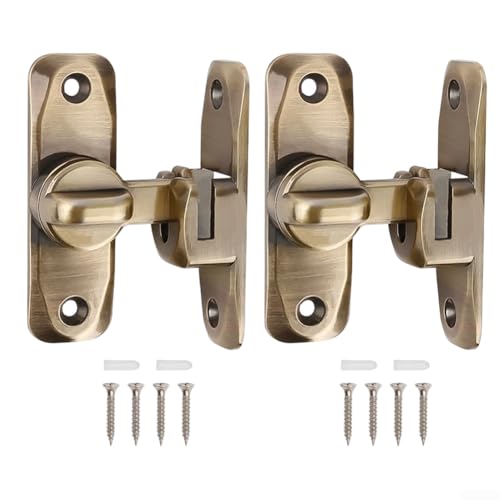 90180 Grad Sicherheits-Türriegel, perfekt für Scheune und Schiebetüren, robuste Metallkonstruktion mit verbesserten Sicherheitsfunktionen (2 Bronze) von DAZZLEEX