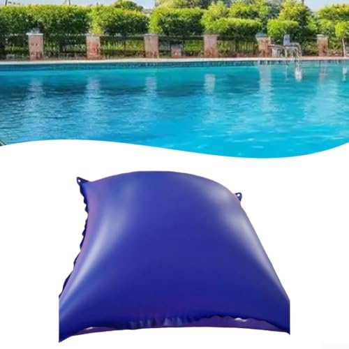 Aufblasbares Kissen für oberirdische Pools, 0 3 mm dick, verhindert Staub- und Wasseransammlungen, kältebeständig, mit einfachem Befestigungsseil (150 x 150 cm) von DAZZLEEX