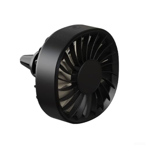 Auto-Ventilator mit Clip, USB-Ladeanschluss und bunten LED-Lichtern, tragbarer Mini-Ventilator mit einstellbarem Luftstrom (schwarz) von DAZZLEEX