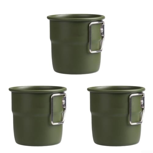 Campingbecher aus Aluminium, 300 ml, mit faltbarem Griff für Getränkegenuss (Cardi) von DAZZLEEX