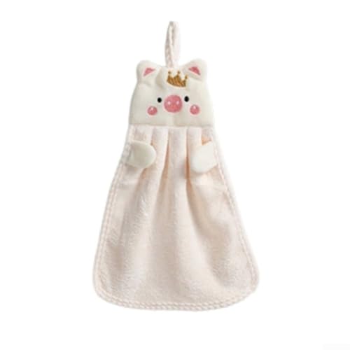 Charming Pig Design Handtuch mit Aufhängefunktion für eine lustige Note in jedem Badezimmer (weiß) von DAZZLEEX