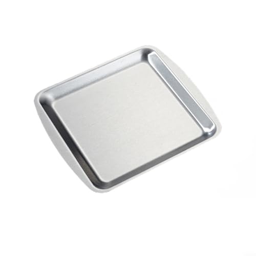 Chic Edelstahl-Tablett, perfekt zum Servieren von Brot, Gebäck und Obst (Silber 23 x 21) von DAZZLEEX