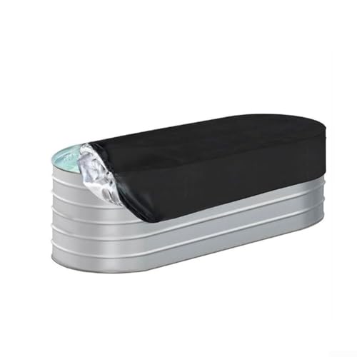 DAZZLEEX 210D Ovale Schwimmbadabdeckung aus Oxford-Stoff, wasserdicht, staubdicht, mit Aufbewahrungstasche für oberirdische Pools (L) von DAZZLEEX
