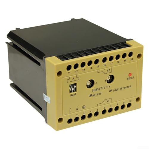 DAZZLEEX 220D Industriequalität Einkanalschleifen-Fahrzeugdetektor AC 220 V verdrahteter Relaisausgang für Parkplatz-Absperrsysteme, 10 m Erfassungsbereich (220 V AC) von DAZZLEEX