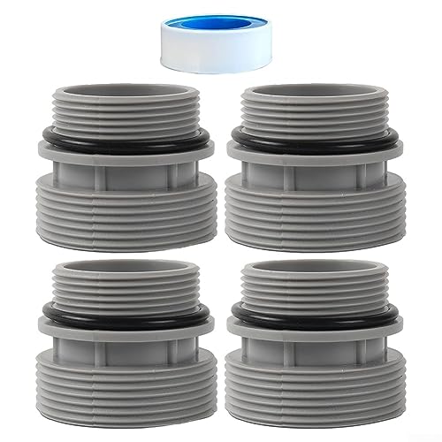 DAZZLEEX 40 mm auf 1 1/2 Zoll Poolschlauch-Umbausatz, Adapter und O-Ringe für Intex und Coleman über Boden, 4 Stück von DAZZLEEX