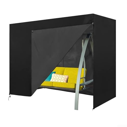 DAZZLEEX 420D Oxford Stoff Gartenschaukel Abdeckung Wasserdicht Heavy Duty Outdoor Möbel Abdeckung mit Windschutz Schnallen Seitlicher Reißverschluss für 2 3 4 Sitzer von DAZZLEEX