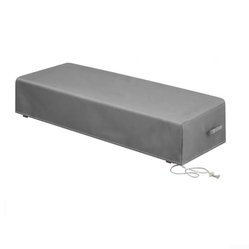 DAZZLEEX 420D Oxford Stoff Outdoor Recliner Cover Wasserdicht Terrasse Chaiselongue Möbel Schutz mit elastischem Saum Kordelzug 211 x 76 x 30 cm (Grau) von DAZZLEEX