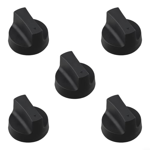 DAZZLEEX 5 Stück Gasherd-Kontrollknöpfe BBQ Grill Ersatzteile Hitzebeständiger Kunststoff Ofen Herd Zubehör (schwarz) von DAZZLEEX