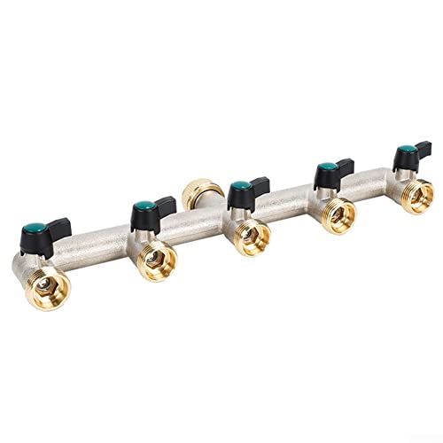 DAZZLEEX 5 Wege Messing Wasserhahn Verteiler 3/4 Zoll Wasserverteiler 5 Gartenschlauch für Garten DAZZLEEX 5 Wege Messing Wasserhahn Verteiler 3/4 Zoll Wasserverteiler 5 Gartenschlauch für Garten von DAZZLEEX