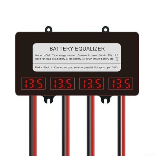 DAZZLEEX Batterie Balancer, LED Display Akku Equalizer Batterie Ladung Entladung Spannung Balancer Batterie Standardspannung 2 * 12V (HA01) von DAZZLEEX