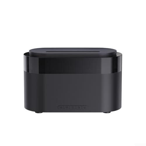 DAZZLEEX Desktop Bunte Flamme Luftbefeuchter Smart Clock Aroma Diffusor mit LED Display Fernbedienung 3 Timer Einstellungen 150ml Wassertank für Home Office Schlafzimmer Aromatherapie Maschine von DAZZLEEX