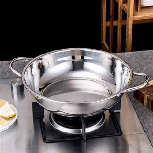 DAZZLEEX Edelstahl Hot Pot, Hot Pot Herd, Metall Induktionsherd Topf Shabu Topf Antihaft-Kochtopf Küchengeschirr (34 cm) von DAZZLEEX