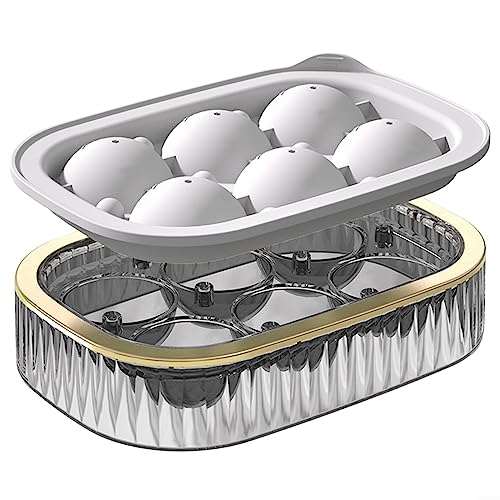 DAZZLEEX Eiswürfelform, runde Eiskugelform, für den Haushalt, lebensmittelechte Eiskugelbox, 6 Kugeln, große Eiswürfelformen, 13 x 9 x 3,5 cm, weiß DAZZLEEX Eiswürfelform, runde Eiskugelform, für den Haushalt, lebensmittelechte Eiskugelbox, 6 Kugeln, große Eiswürfelformen, 13 x 9 x 3,5 cm, weiß von DAZZLEEX