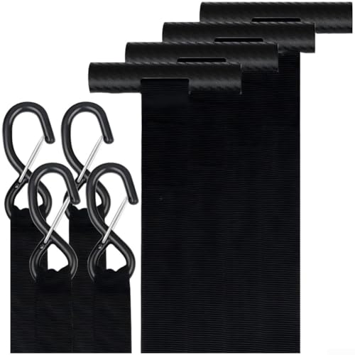 DAZZLEEX Fast For Kajak Kanu Tie Down Anchor Straps For Car Hoods And Trunks, Quick Engine Hood Ring With S-Clip Bow Stern Securing System (4pcs with buckles) von DAZZLEEX