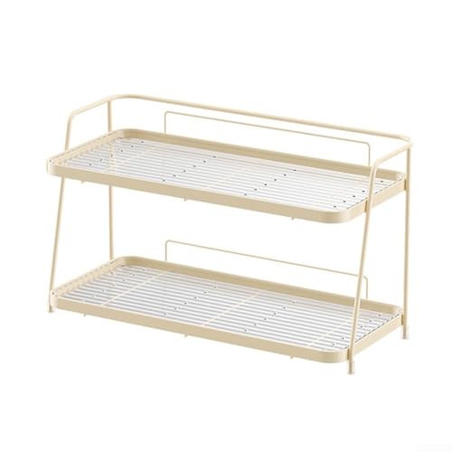 DAZZLEEX Funktionaler Badezimmer-Organizer mit 2 Etagen und Sicherheitsfunktionen für Seelenfrieden (gelb) von DAZZLEEX