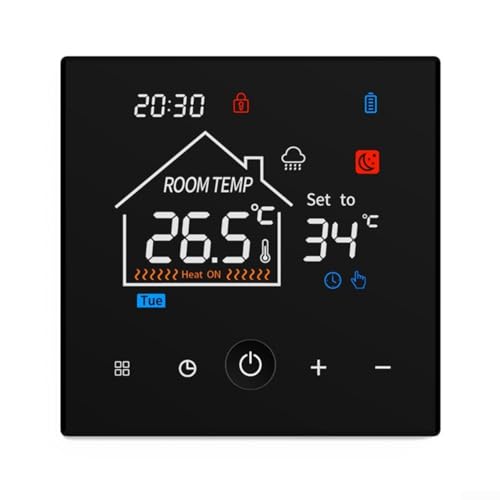 DAZZLEEX LCD-Wandthermostat für Heizkessel, Touch-Steuerung, mit Kindersicherung, Wochenprogrammierung DAZZLEEX LCD-Wandthermostat für Heizkessel, Touch-Steuerung, mit Kindersicherung, Wochenprogrammierung von DAZZLEEX