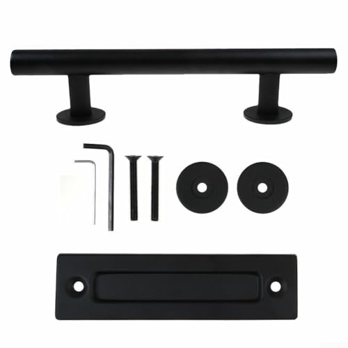 DAZZLEEX Robuster Schiebetürgriff aus mattschwarzem Eisen, Hardware für Türen und Tore von DAZZLEEX