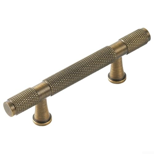 DAZZLEEX Schrankgriffe aus massivem Messing, Antik-Bronze, Schubladengriffe, Küchenmöbel, Hardware, Türknäufe, mehrere Größen erhältlich, DIY-Installation (76 mm Lochabstand) von DAZZLEEX