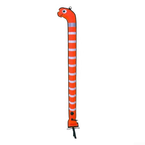 DAZZLEEX Scuba Diving SMB Sea Ael Cartoon Form mit mehreren reflektierenden Streifen Taucher unter Signal Sicherheit aufblasbare Oberflächen Marker 180 x 15 cm (orange) von DAZZLEEX