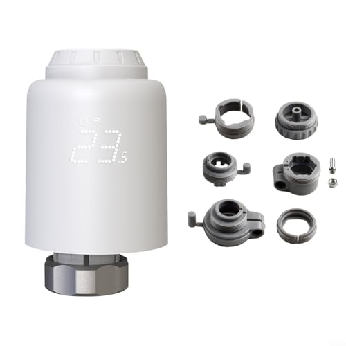 DAZZLEEX Smart TRV Regler Temperaturregelventil für Zigbee Home Heizung Thermostat mit LCD Bildschirm Drehbares Display Energiesparende Fenstererkennungsfunktion DAZZLEEX Smart TRV Regler Temperaturregelventil für Zigbee Home Heizung Thermostat mit LCD Bildschirm Drehbares Display Energiesparende Fenstererkennungsfunktion von DAZZLEEX