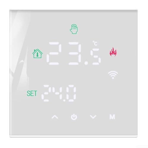 DAZZLEEX Smart WiFi Elektrisches Fußbodenheizungsthermostat, Programmierbarer Temperaturregler Sprachsteuerung Kompatibel Für Tuya App 5-35°C Reichweite von DAZZLEEX