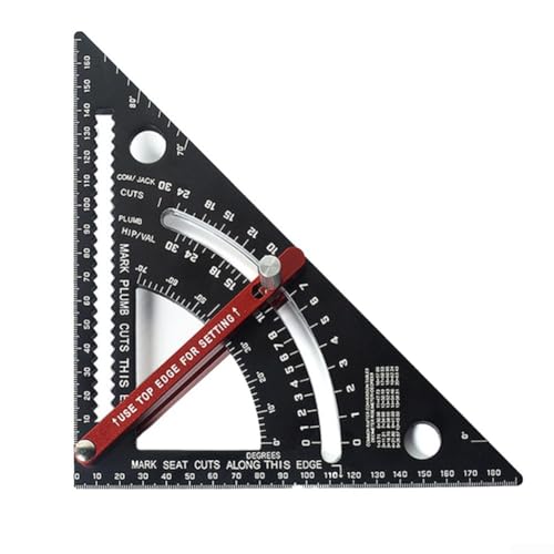 DAZZLEEX Tischler-Dreieck, britische/metrische Skala, Aluminiumlegierung, 17,8 cm, Tischlerquadrat-Set, quadratisch, Tischlerei zum Einrahmen von Dachdeckern, DIY-Projekten (17,8 cm metrisch) von DAZZLEEX