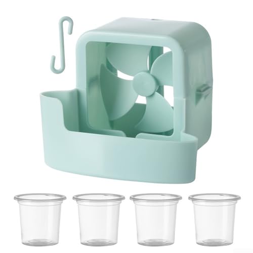 DAZZLEEX Tragbares Eisventilator-Kühlzubehör-Set mit 4 Eisbechern für Bodenventilator, persönlicher Luftkühler, Mini-Luftbefeuchter, Raumkühlsystem (blau) von DAZZLEEX