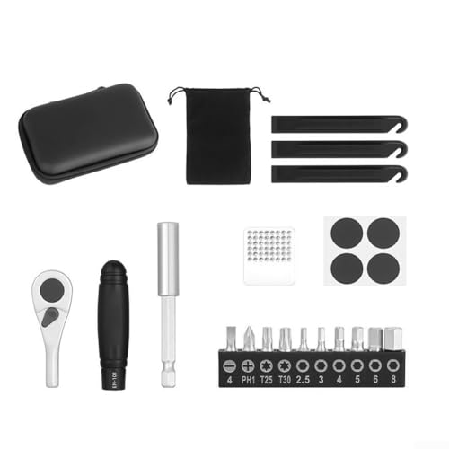 DAZZLEEX Tragbares Fahrrad-Ratschenschlüssel-Set, Reparatur-Werkzeug-Set mit Aluminiumlegierung, rutschfester Griff, Zwei-Wege-Einstellung, Fahrradwartungswerkzeuge von DAZZLEEX