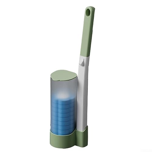 DAZZLEEX Wand-WC-Zauberstab-Set, Einweg-Toilettenbürstenkopf, Einweg-Ersatzbürstenkopf-Set, dunkelgrün von DAZZLEEX