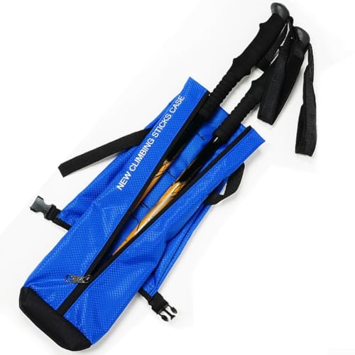 DAZZLEEX Wanderstocktasche Outdoor Trekking Stock Rucksack Krücken Aufbewahrungstasche zum Aufhängen an Rucksack oder Taschen 77 cm x 18 cm (blau) von DAZZLEEX