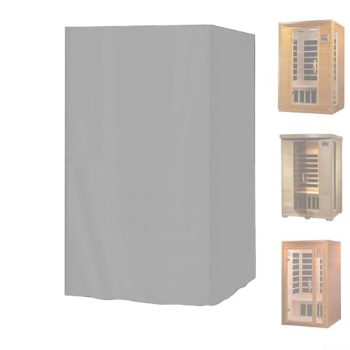 DAZZLEEX Wasserdichte Outdoor-Sauna-Abdeckung für 1–2 Personen Infrarot- oder Holzmodelle, strapazierfähiges Oxford mit PVC-Beschichtung, UV-beständig, wetterfest, winddichtes Design mit Schnallen und von DAZZLEEX